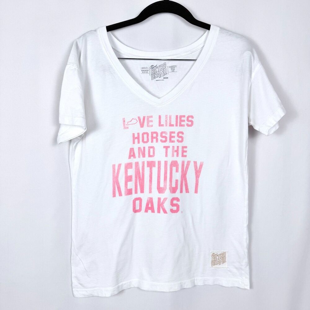 Retro Brands Women's Kentucky Derby Oaks Lillys for the Fillies Shirt Medium